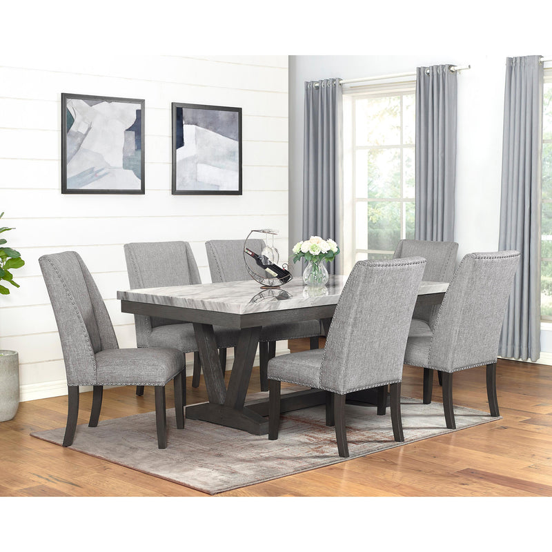 Crown Mark Vance Dining Table with Faux Marble Top and Trestle Base 1318T-4272 IMAGE 4