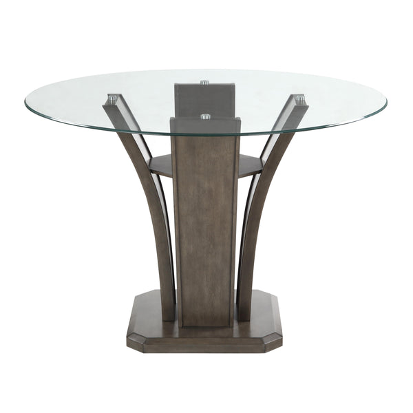 Crown Mark Round Camelia Counter Height Dining Table with Glass Top and Pedestal Base 1710GY-T-54-BSL/1710GYT-54RD-GL IMAGE 1