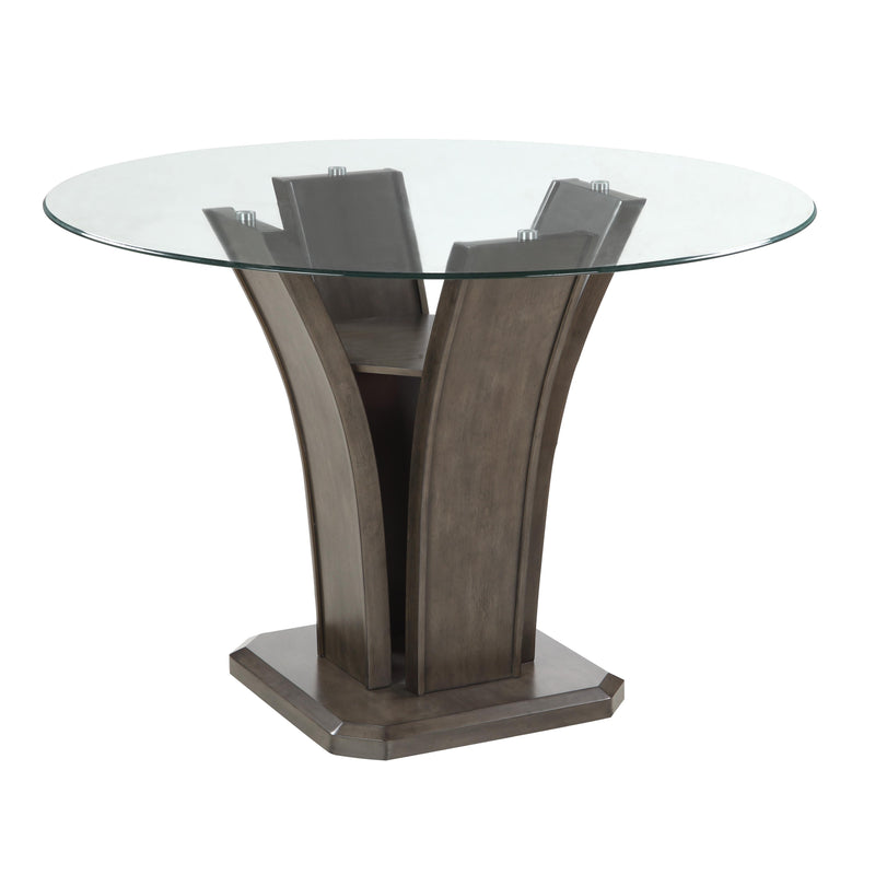 Crown Mark Round Camelia Counter Height Dining Table with Glass Top and Pedestal Base 1710GY-T-54-BSL/1710GYT-54RD-GL IMAGE 2