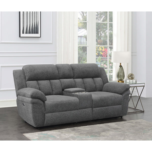 Coaster Furniture Bahrain Power Reclining Fabric Loveseat 609542P IMAGE 1