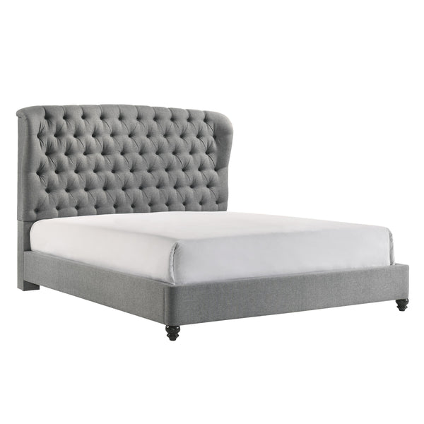 Crown Mark Linda Queen Upholstered Platform Bed 5138GY-Q-HBFB/5138GY-KQ-RAIL IMAGE 1