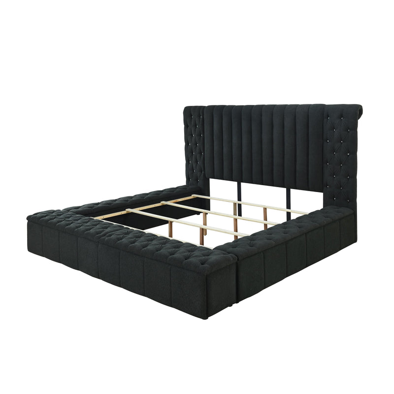 Crown Mark Danbury Queen Upholstered Platform Bed with Storage 5201CL-Q-FB/5201CL-Q-HB/5201CL-KQ-HBPL/5201CL-KQ-RL-L/5201CL-KQ-RL-R IMAGE 3