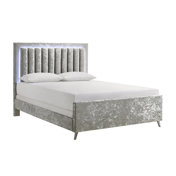 Crown Mark Glisten Queen Upholstered Panel Bed 5268SV-Q-HBFB/5268SV-KQ-RAIL IMAGE 1