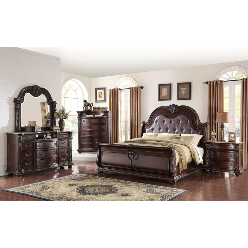 Crown Mark Stanley Queen Sleigh Bed B1600B-Q-FB/B1600B-Q-HB/B1600B-KQ-HBLEG/B1600B-KQ-RAIL IMAGE 2