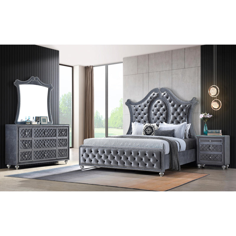 Crown Mark Cameo King Upholstered Panel Bed B2100-K-FB/B2100-K-HB/B2100-KQ-HBLEG/B2100-KQ-RAIL IMAGE 3