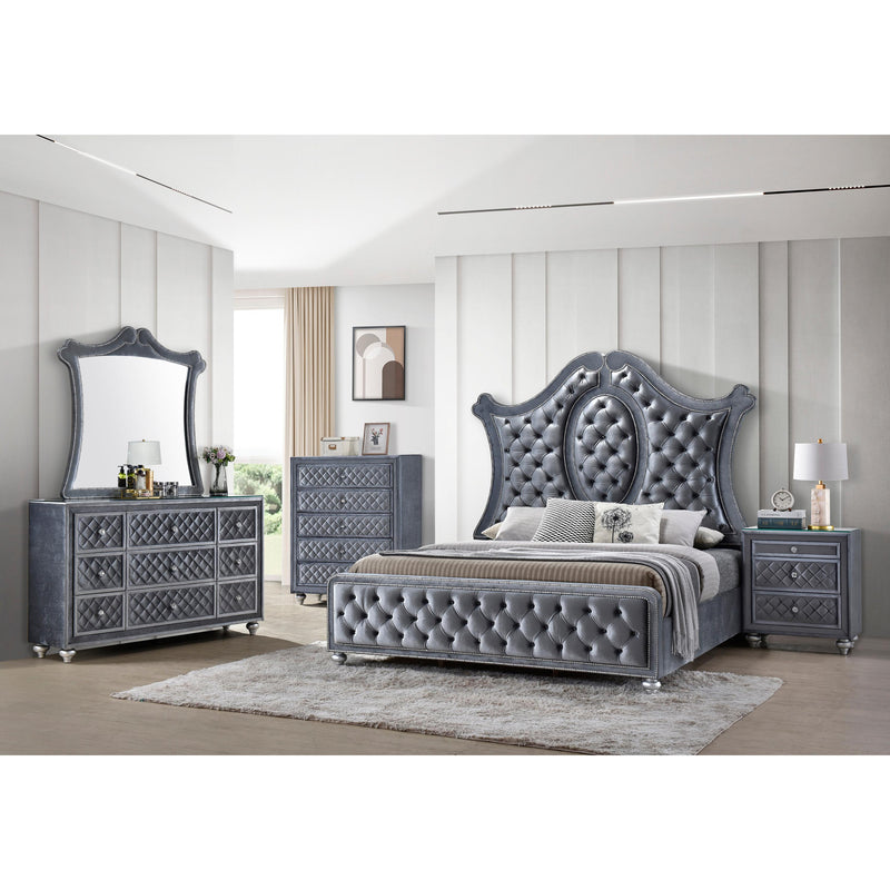 Crown Mark Cameo Queen Upholstered Panel Bed B2100-Q-FB/B2100-Q-HB/B2100-KQ-HBLEG/B2100-KQ-RAIL IMAGE 2