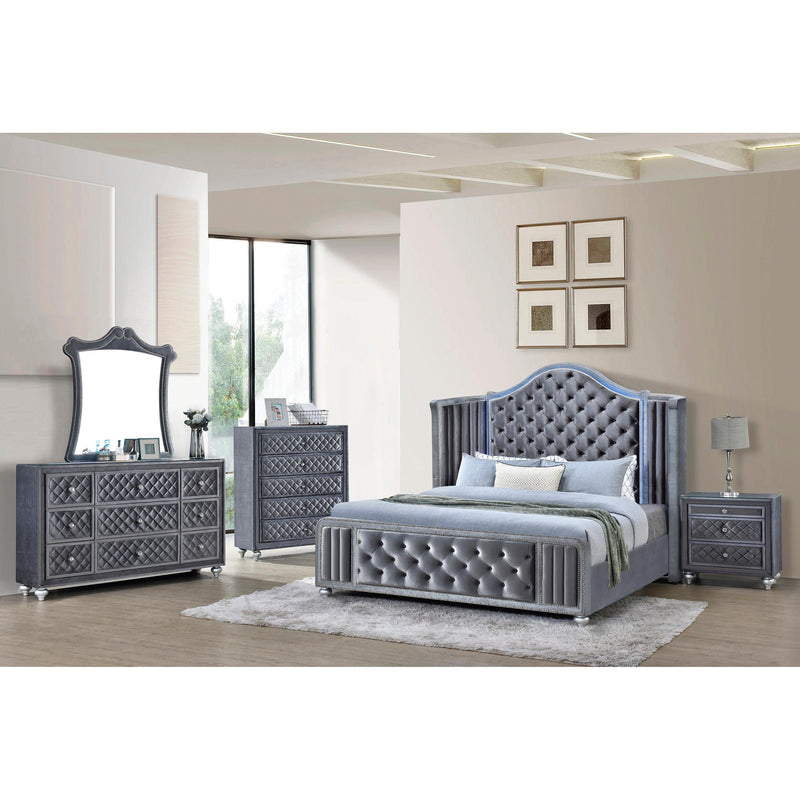 Crown Mark Cameo Queen Upholstered Panel Bed B2150-Q-FB/B2150-Q-HB/B2150-Q-HBWG/B2150-KQ-RAIL IMAGE 2