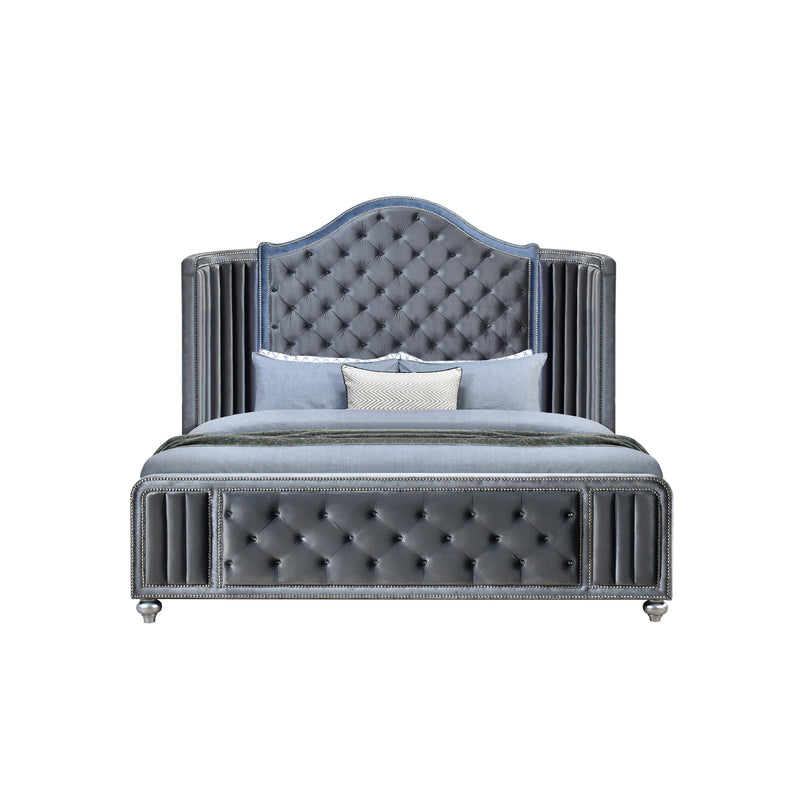 Crown Mark Cameo Queen Upholstered Panel Bed B2150-Q-FB/B2150-Q-HB/B2150-Q-HBWG/B2150-KQ-RAIL IMAGE 4