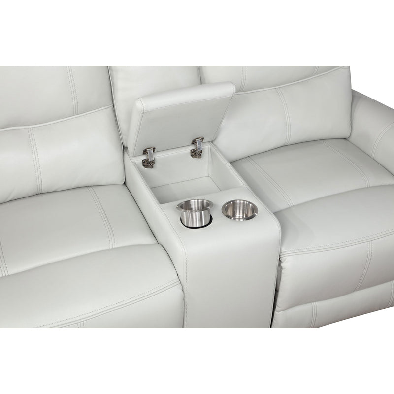 Coaster Furniture Greenfield Power Reclining Leather Match Loveseat with Console 610262P IMAGE 11