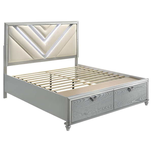 Coaster Furniture Veronica King Upholstered Platform Bed with Storage 224721KE IMAGE 1