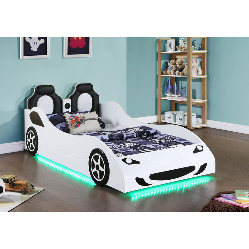 Coaster Furniture Cruiser 400477 Car Themed Twin Bed with Underglow Lights - White IMAGE 4