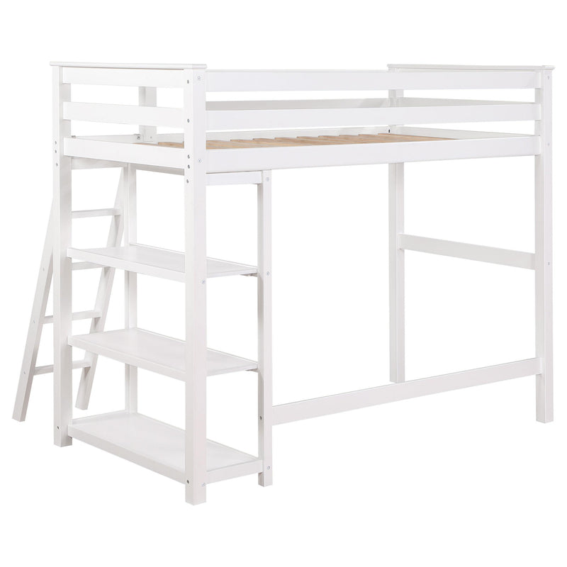 Coaster Furniture Anica 460089 3-Shelf Wood Twin Loft Bed - White IMAGE 4