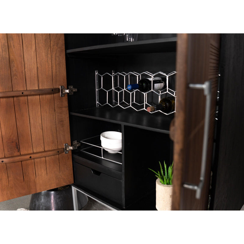 Coaster Furniture Borman 950318 2-Door Bar Cabinet Wine Storage - Walnut/Black IMAGE 11