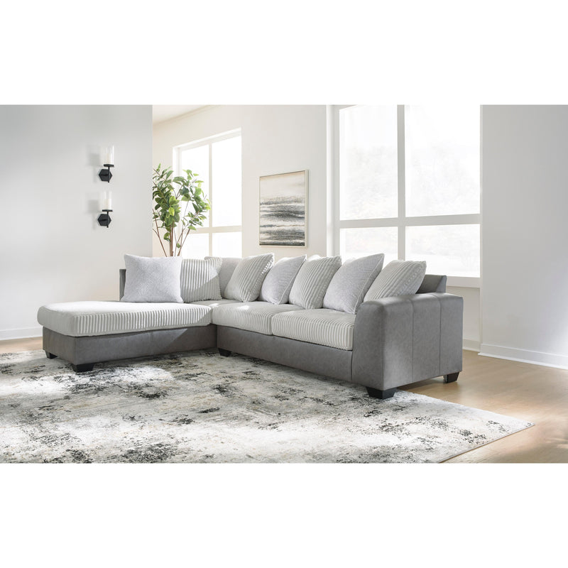 Benchcraft Clairette Court Fabric and Leather Look 2 pc Sectional 3150316/3150367 IMAGE 2