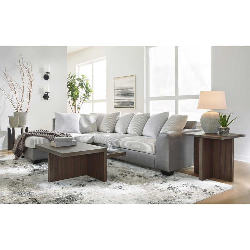 Benchcraft Clairette Court Fabric and Leather Look 2 pc Sectional 3150316/3150367 IMAGE 3