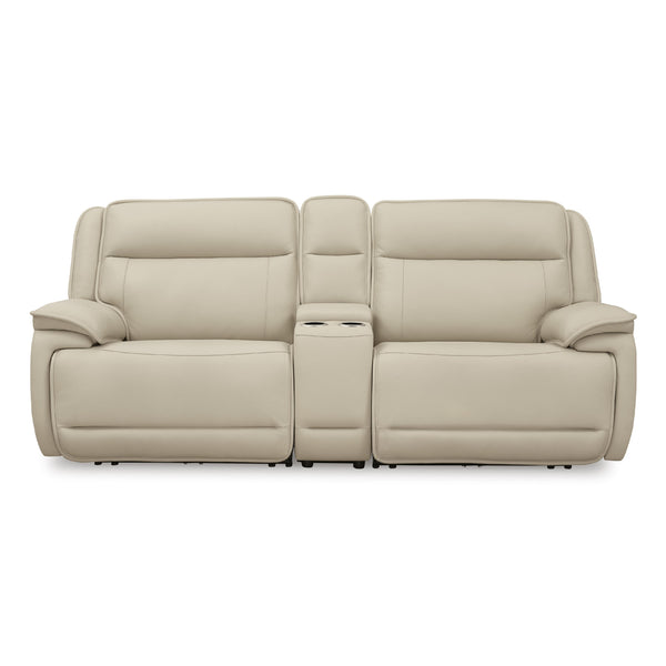 Signature Design by Ashley Double Deal Power Reclining Leather Match Loveseat with Console U1300158/U1300157/U1300162 IMAGE 1
