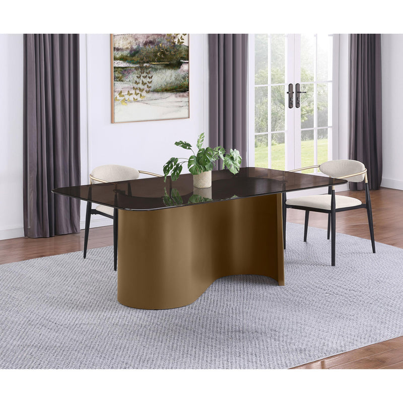 Coaster Furniture Edson Dining Table with Glass Top and Pedestal Base 105761 IMAGE 4